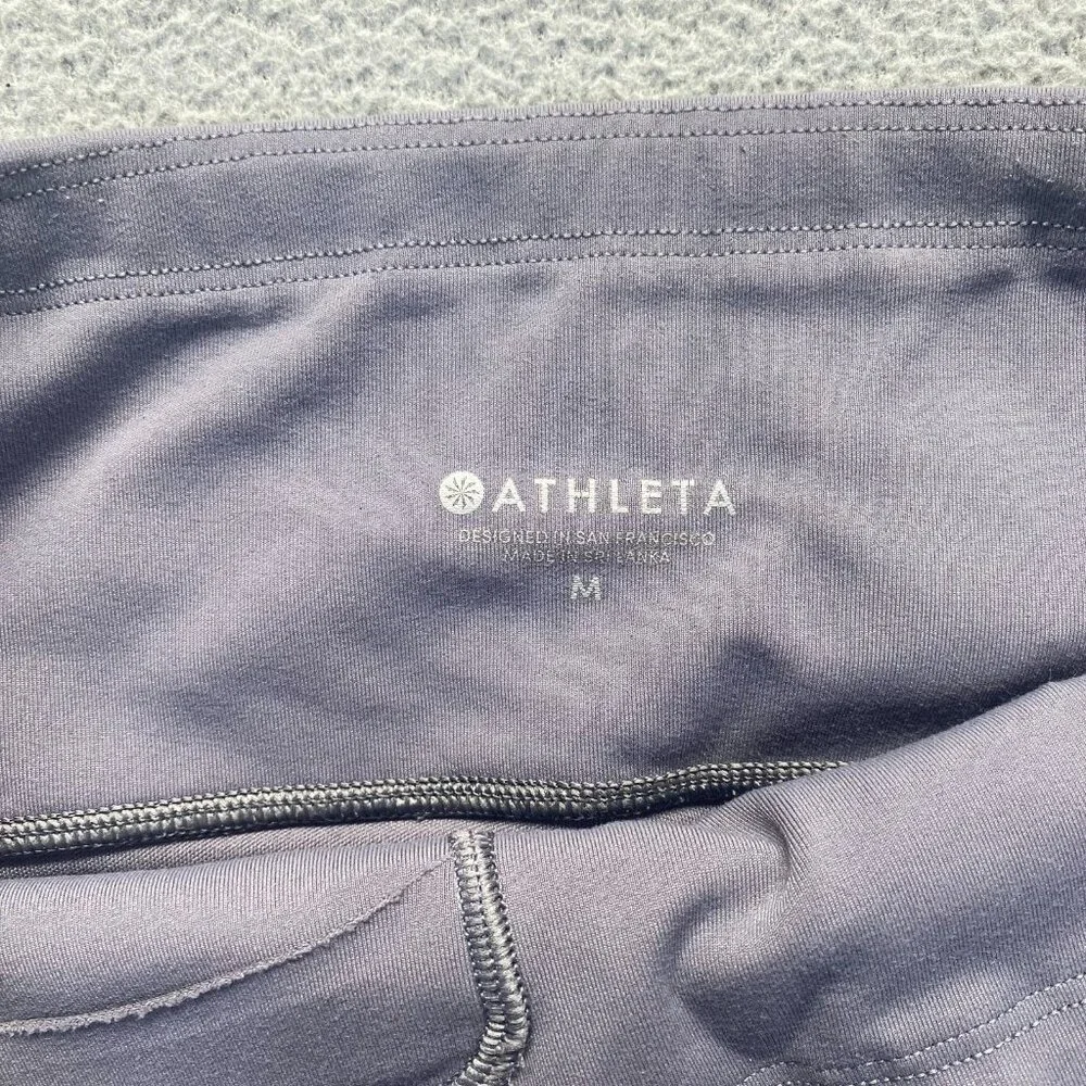 Athleta Cropped Capri Leggings Size M Athletic Pockets 79152 Gray,Running,Comfor
